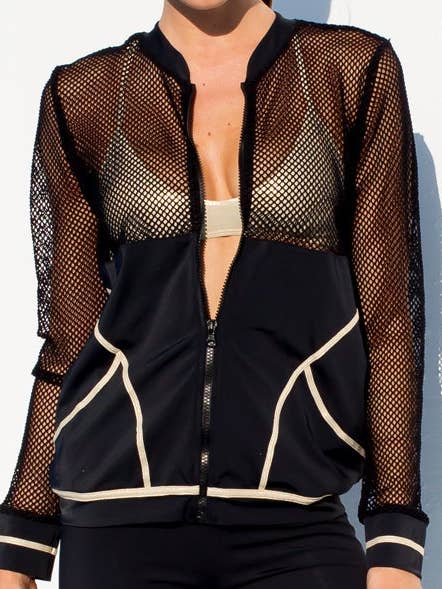 WARRIOR SPIRIT - Fishnet Bomber Jacket for wholesale by Luli Fama