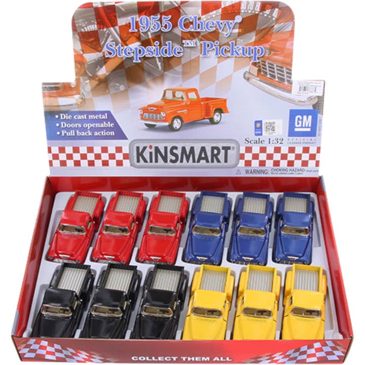 Cow Crack Wholesale - Vente Voiture/camion miniature – enfant - Kinsmart Chevrolet 1955 Stepside Pickup Diecast Échelle 1/32