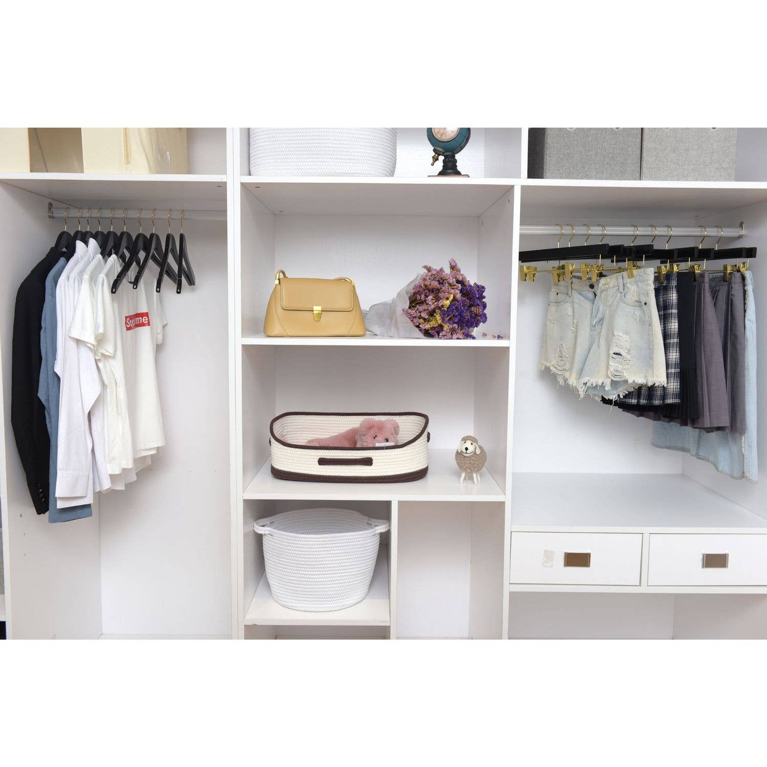 Quality Hangers - Wholesale Clothes Hangers - W071 Semi Curved Wooden Hangers - Black with Gold Hook - 808