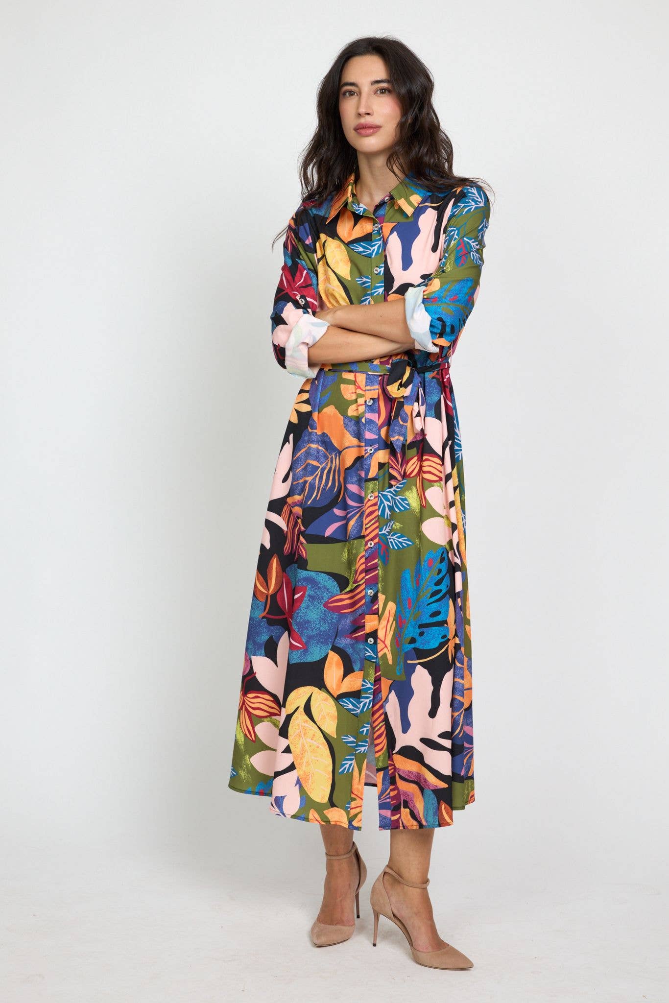 SWEET MAGIC MODA Y COMPLEMENTOS - Wholesale Dress - Women's - LONG PRINTED SHIRT DRESS1