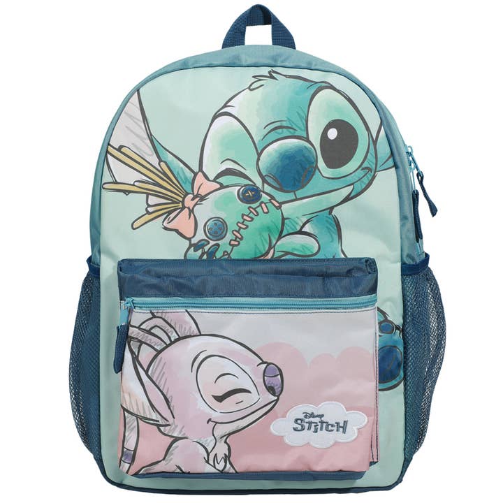 Disney Stitch & Angel 16" Backpack for wholesale by Bioworld Merchandising