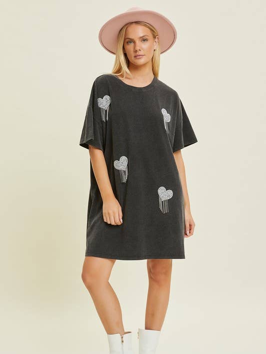 Fringe Detail T-Shirt Dress for wholesale by Baevely by Wellmade USA