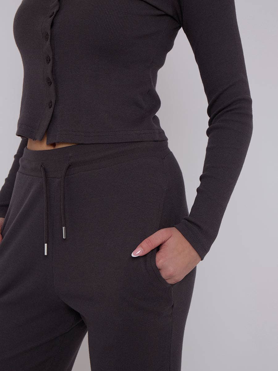 AX Labels - Wholesale Top & Pant Set (NOT Loungewear) - Women's - Ribbed Front Button Detail Top & Wide Leg Trouser Co-ord15