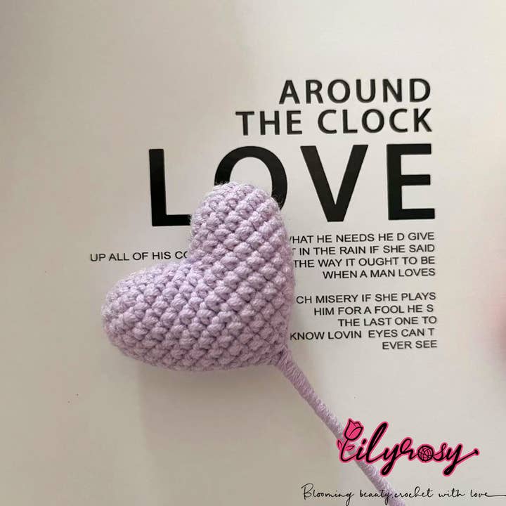Lilyrosy(Duty free) - Vente Fleurs artificielles - Cœur au crochet Lilyrosy, cadeaux faits à la main2