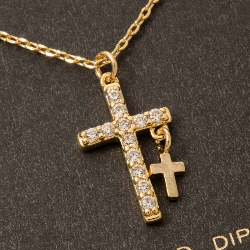 Anarchy Street - Wholesale Pendant/Charm Necklace - Secret Box Gold Dipped Cz Cross Pendant Necklace2