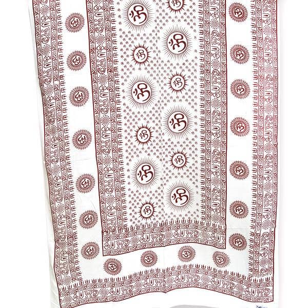 Prabhuji's Gifts - Wholesale Yoga Towel - Meditation Yoga Prayer Shawl - Om White Large2