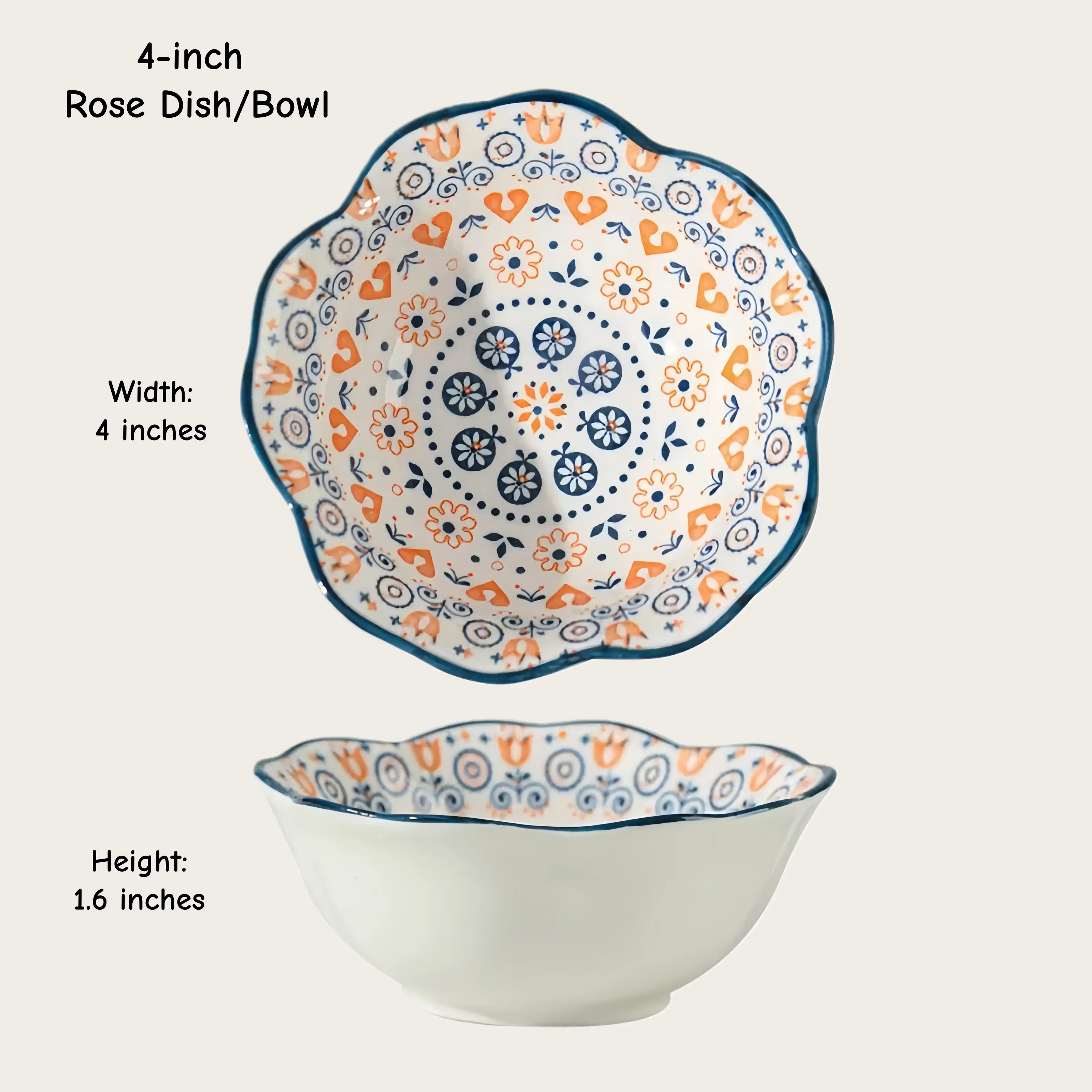 Otterware - Vente Bols à condiments/sauces - Plats à trempette en céramique style marocain (6 styles)46