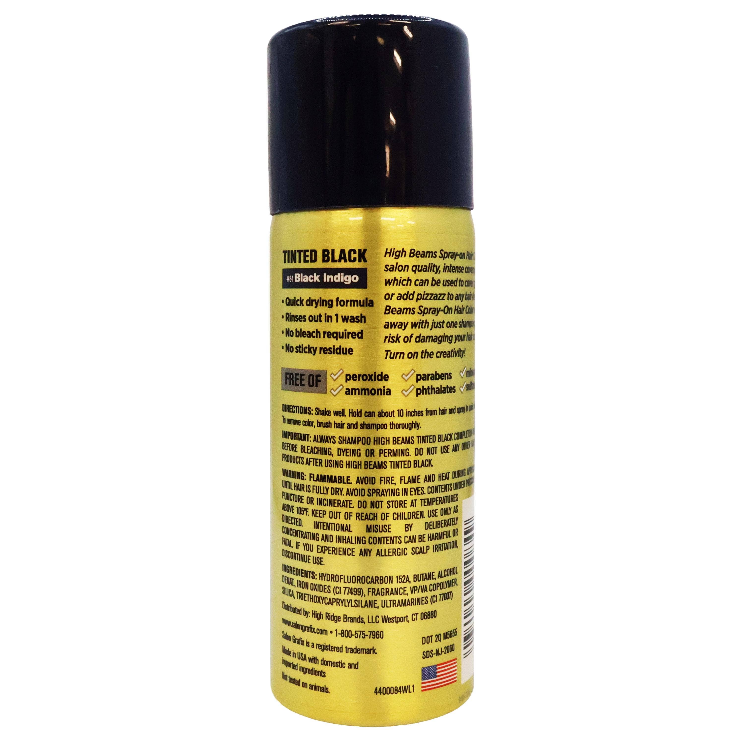 KT Supply - Wholesale Hair Dye - High Beams TintedBlack Temporary SprayOn HairColors 34 2.7oz1