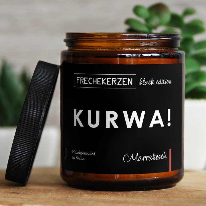 Gift Candle | kurwa! | Handmade Gift Scented Candle BLK for wholesale by mysoy® Duftkerzen-Manufaktur
