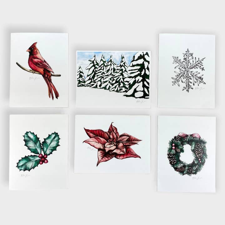 Winter 1 A2 Notecard Set of 6 for wholesale by Elena Johnson Art