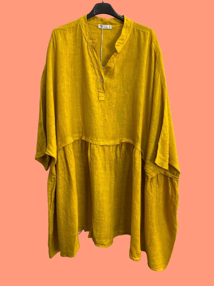 la maison des fibres naturelles - Venta al por mayor Túnica - Mujer - Túnica amplia de lino 68369 flora 100% TÚNICA DE LINO10