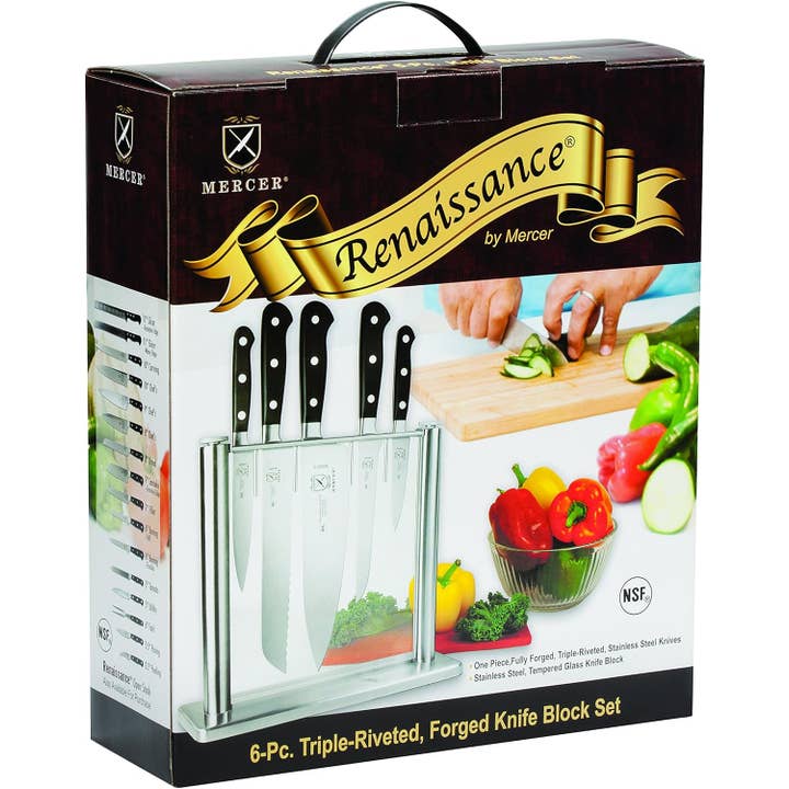 Barfly Mixology Gear & Mercer Culinary - Wholesale Knife Set - Renaissance 6-Piece Forged Knife Block Set, Tempered Glass7