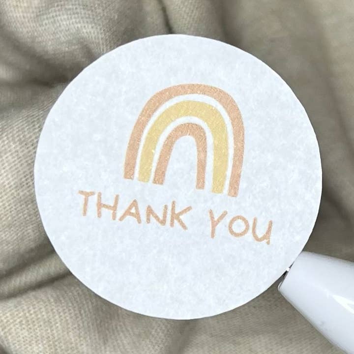 Neutraler Regenbogen Danke Aufkleberbögen - Verpackungsaufkleber für den Großhandel von Stationary Bliss