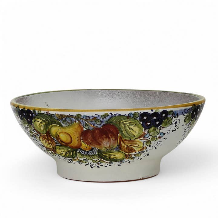 TOSCANA PLANTER CIOTOLA: Gran Maceta Redonda Toscana 'Ciotolone' - Fuerte Terracota resistente a las heladas para interior/exterior - Diseño FRUTTA para venta al por mayor de Artistica - Deruta of Italy