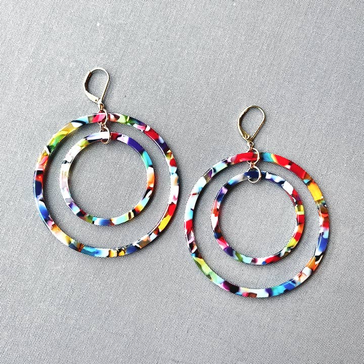 Double Confetti Hoops for wholesale by Grackle Jewelry