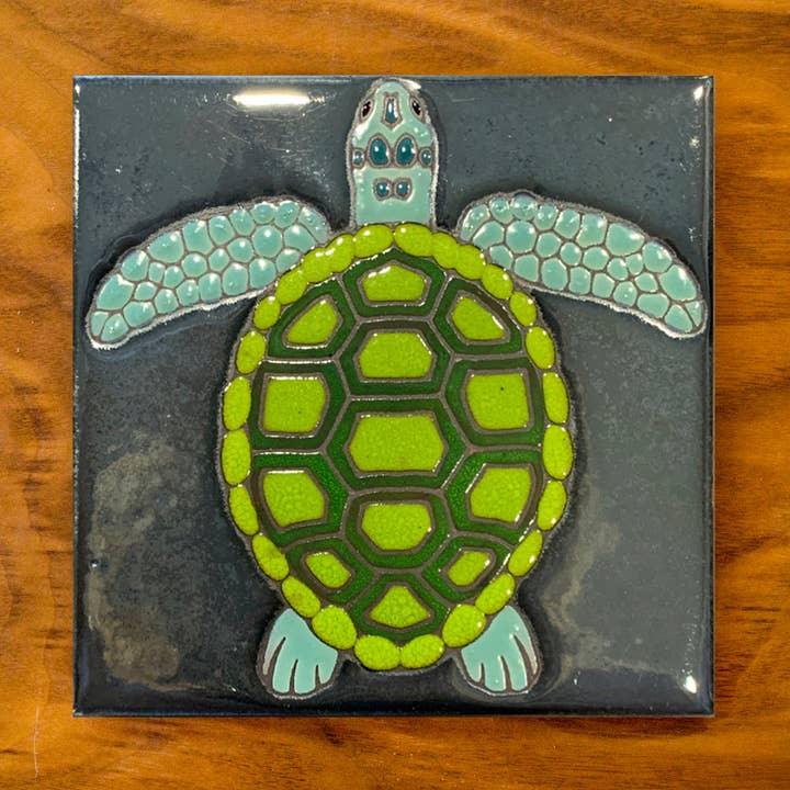 Carly Quinn Designs - Wholesale Trivet - Sea Turtle Hand Glazed Art Tile Trivet2