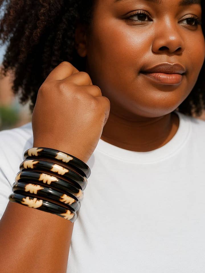 5 Pcs Stacable Bangles Set for wholesale by India Batik