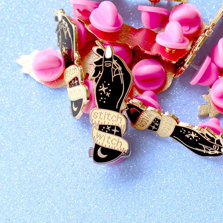 Stitch Witch Enamel Pin for wholesale by Glitter Punk