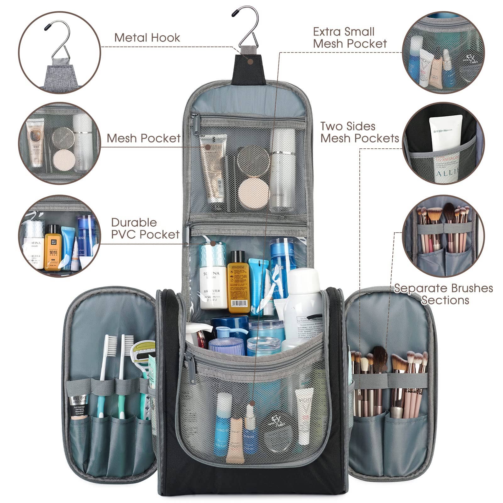 wandf - Wholesale Toiletry bag – women's - NW5126 Travel Toiletry Cosmetic Bag With Handle Women Gift40