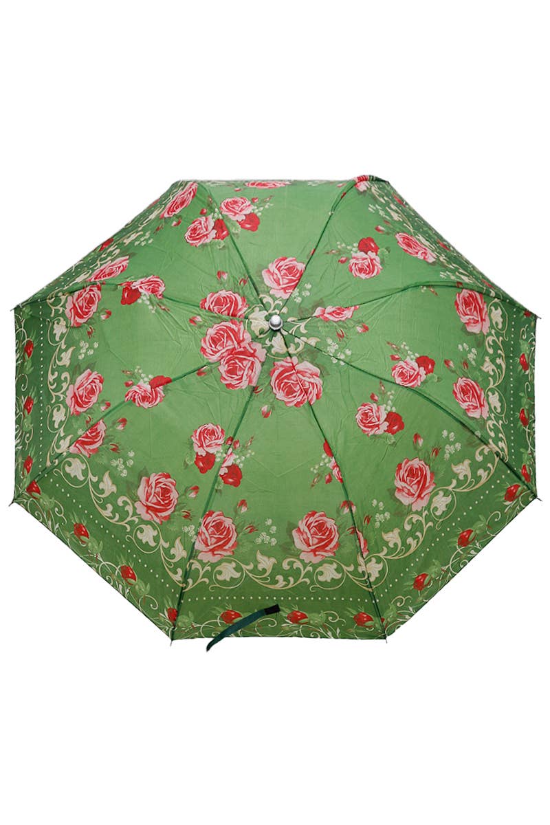 Cap Zone - Wholesale Umbrella - Women's - Floral Butterfly 8-Panel Bi-Fold Manual Umbrella10
