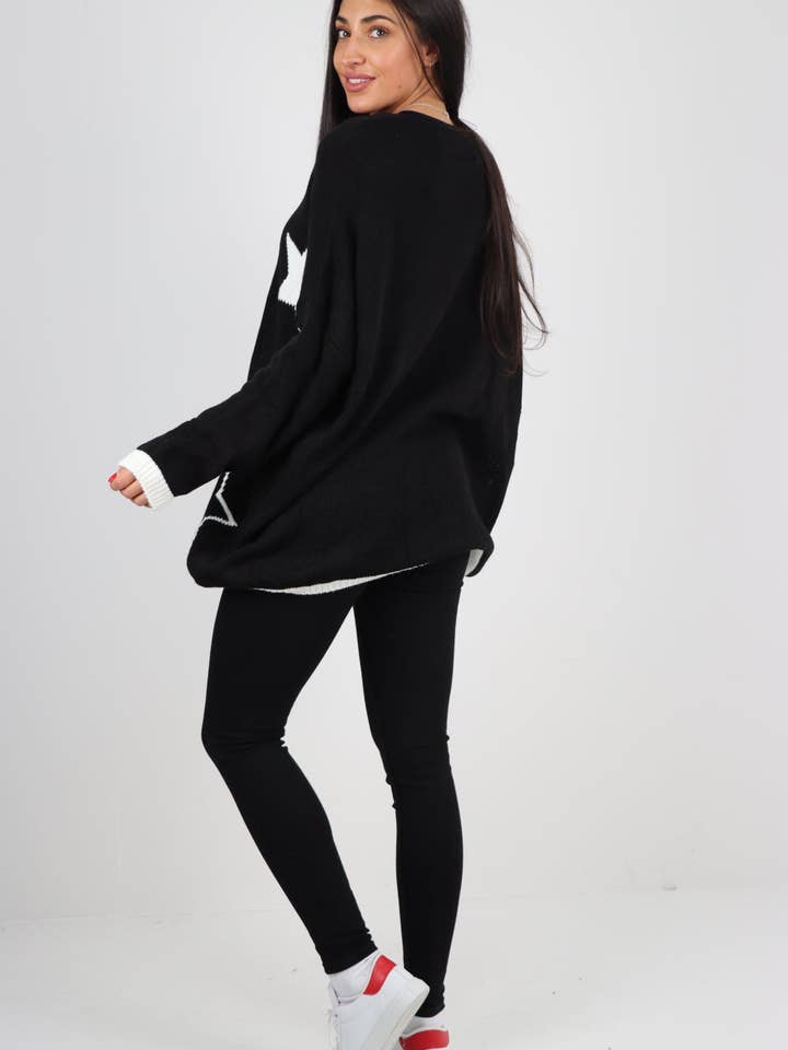 Miss Bold – wholesale Tunic sweater – Women’s – Italian Oversized Star Print Long Sleeve Jumper7