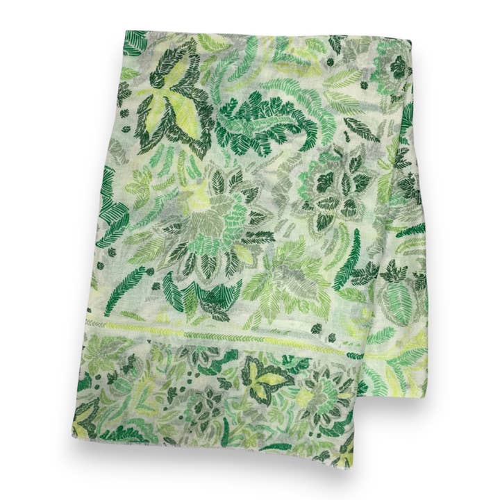 Lili Scarves (US Duty Free) – wholesale Scarf – Women's – Summer Leaves Print Scarf9