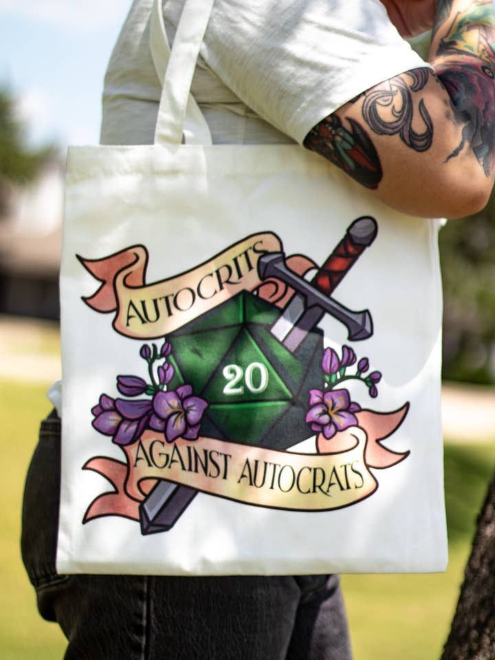 Autocrits Against Autocrats Tote Bag for wholesale by Color Spray Creations