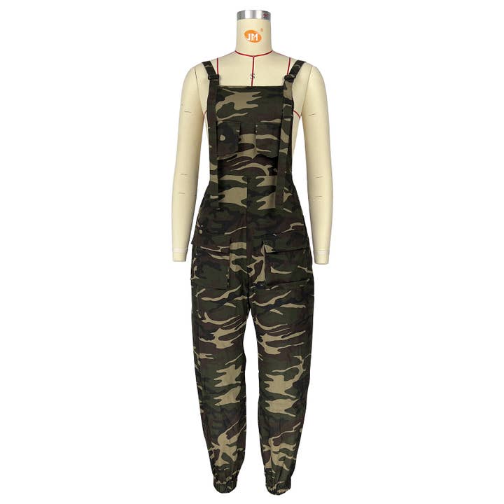 green Streetwear Loose camouflage overalls for wholesale on Faire7