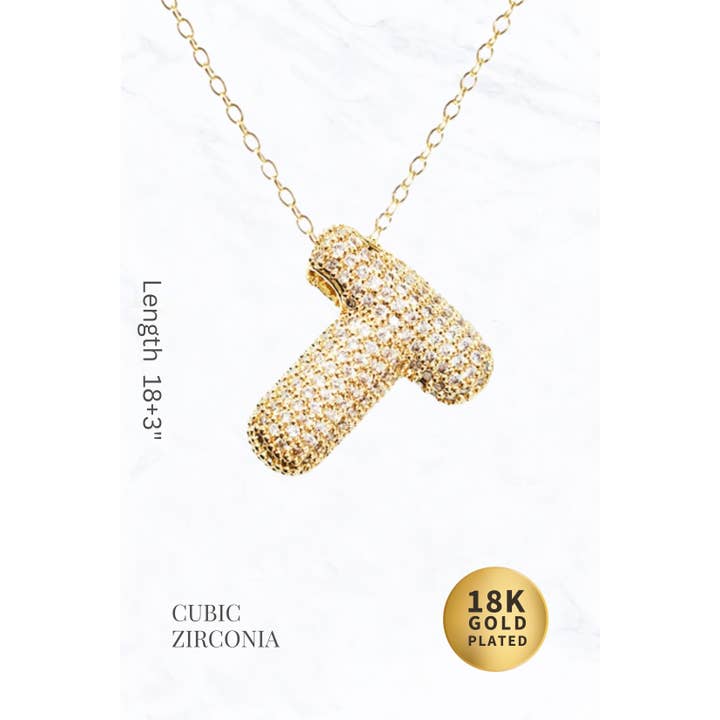 Suzie Q USA - Wholesale Pendant/Charm Necklace - Bubble Initial Necklace9