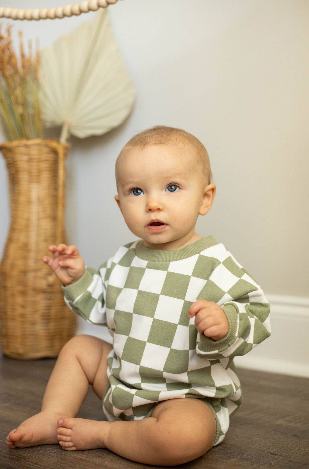 Little Organic Co – wholesale Bodysuit (non-footed) – Baby – Oversized organic checkered - Bubble Baby Romper10