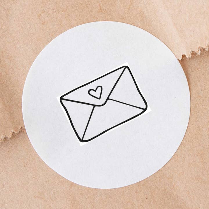 Timbro busta con cuore, per compleanni e creare biglietti per la vendita all'ingrosso da parte di Der kleine Sperling