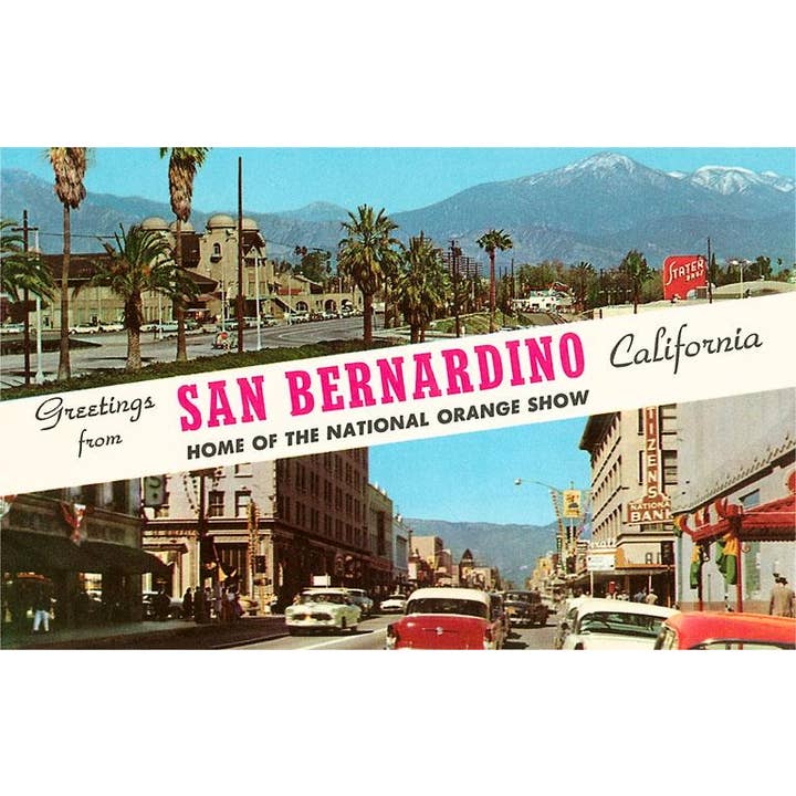 Postcard CA-1270 Greetings from San Bernardino for wholesale by Found Image Press
