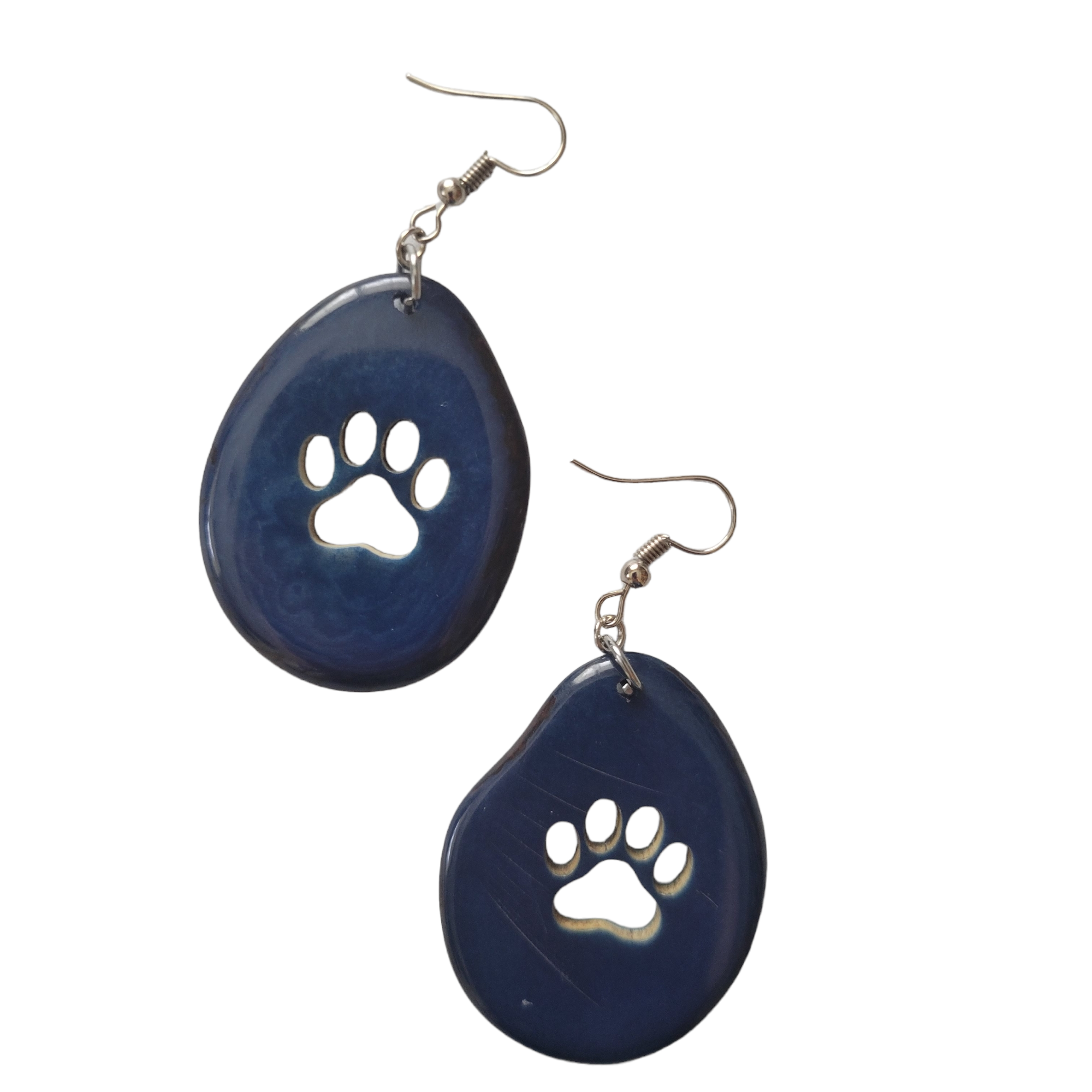 Organic jewelry by Allie - Wholesale Dangle Earrings - Paw print tagua nut earrings gift for pet parents6