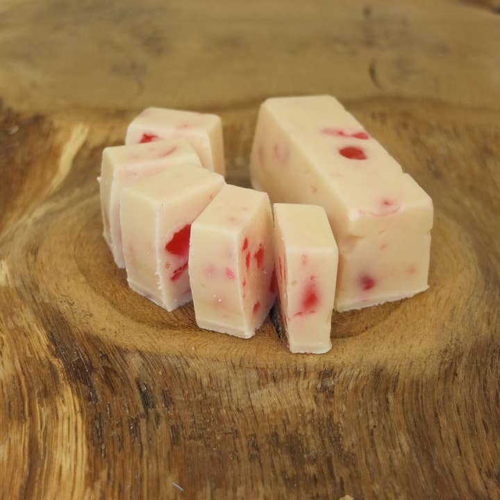 Cherry Vanilla Large Bar Fudge for wholesale by Cornish Fudge Company