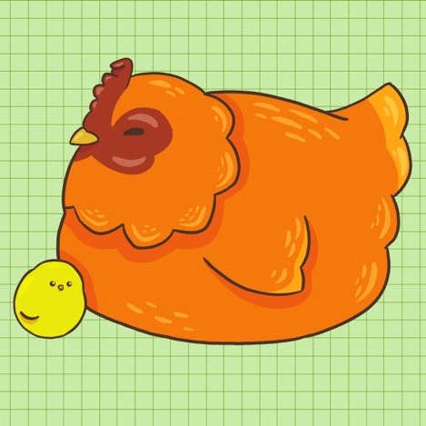 Impression d'art Poule et Poussin pour la vente par Brumbams Creations