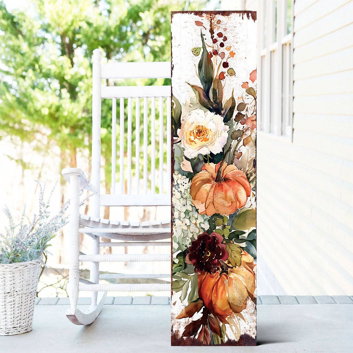 TX USA Corporation - Wholesale Outdoor Sign - Rustic Autumn Porch Sign | Charming Pumpkin Welcome Decor2