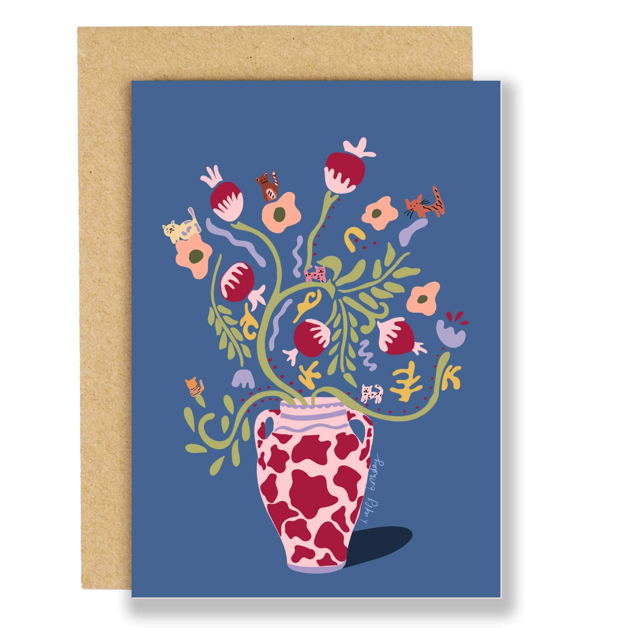 Eat the Moon | Greeting cards and stationery – wholesale Birthday card – Birthday card - Cat bouquet0