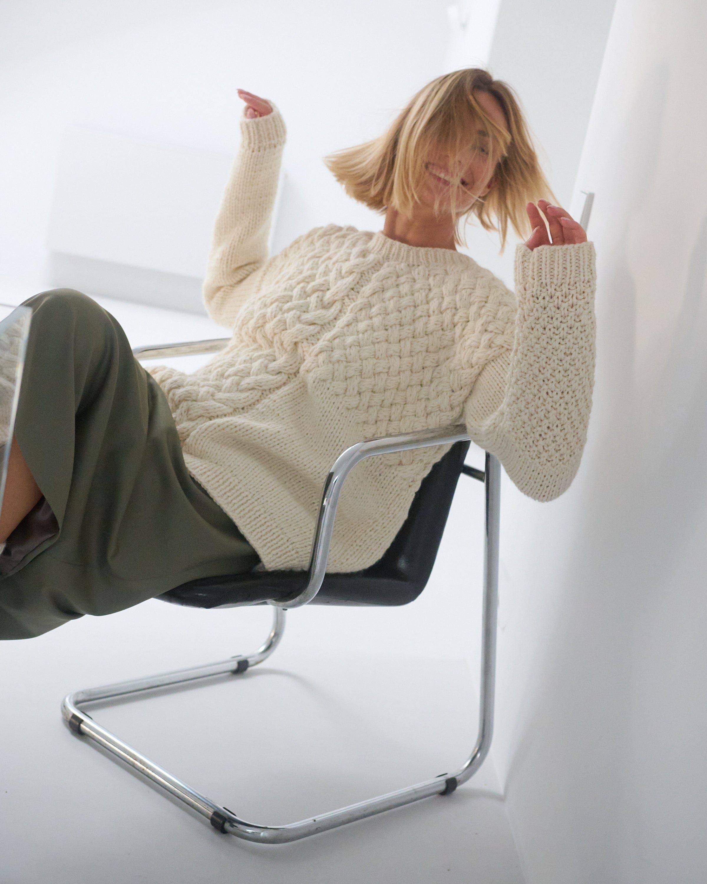 Beige Heartbreaker: Sea Salt Alpaca & Wool Sweater for wholesale on Faire2