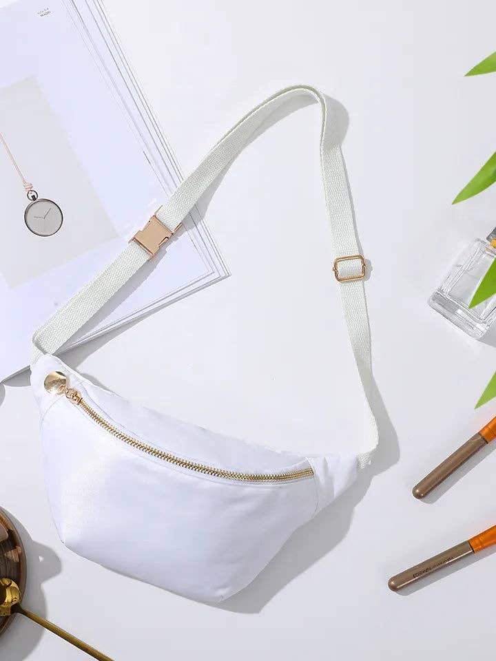 Cloud White Adult Fanny Pack for wholesale by Happy Barb LLC