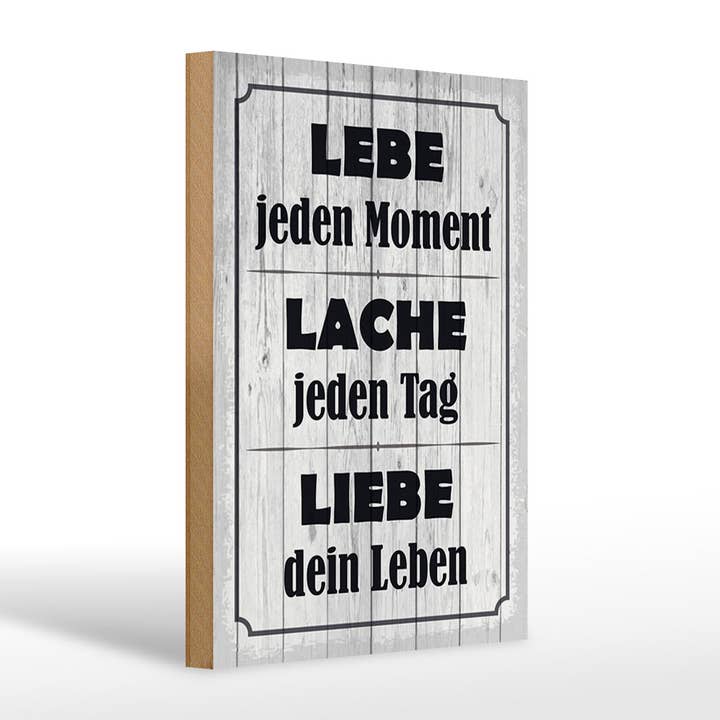 Wooden sign saying 20x30 cm Live laugh love your life decor for wholesale by Femer
