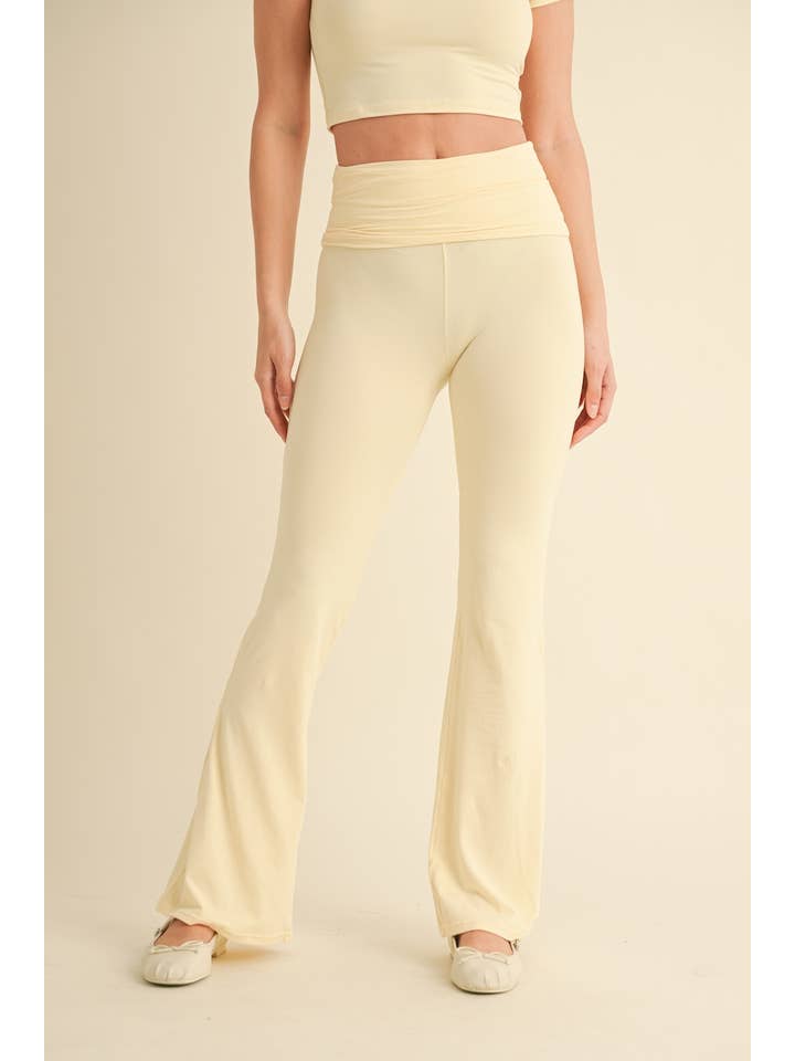 KIMBERLY C – wholesale Pants – Women's – Soft Knit Foldover Flare Pants19