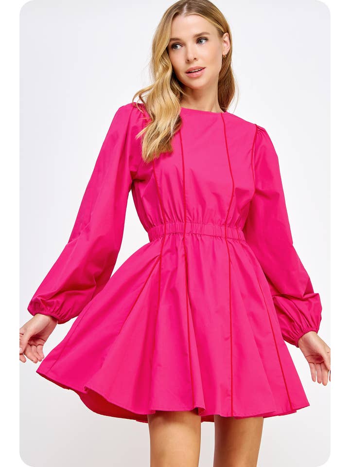 Strut & Bolt - Wholesale Dress - Women's - Contrast Piping Detail Mini Dress