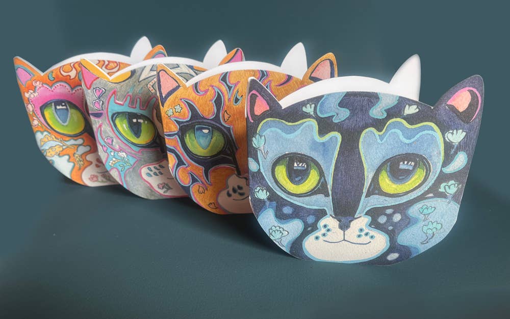 The DM Collection ( We cover US import Duties) - Vente Carte de vœux classique - Prussian Blue Face - Carte de vœux découpée3