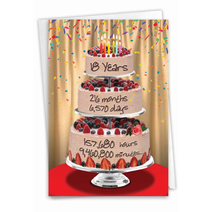 NobleWorks - Wholesale Birthday Card - Birthday Card - 18 Year Time Count