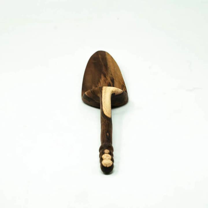 Azizi Life - Wholesale Serving Utensil - Hand Carved Wooden Spoon- Faye Pie Server