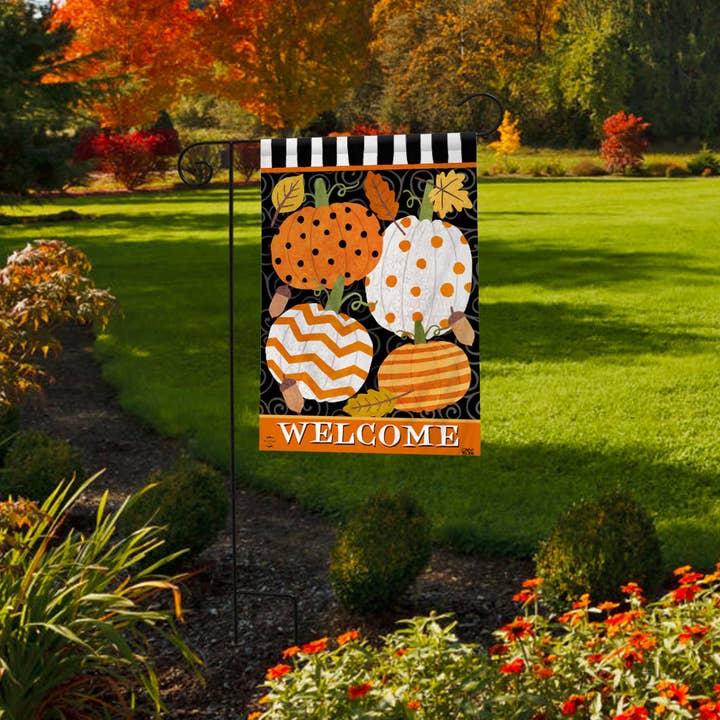 Briarwood Lane - Wholesale Flag - Fall Celebration Pumpkins Garden Flag 12" x 18"2