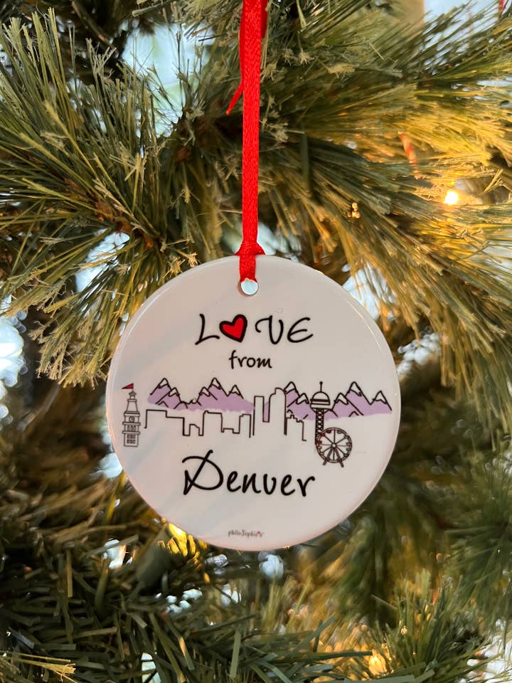 Love from Denver - City Ornament for wholesale by philoSophie's Stationery & Gifts