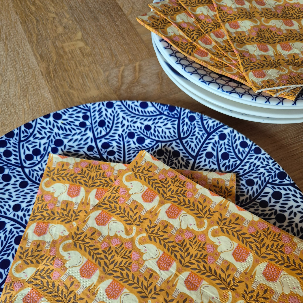 Bluebell and Lark – wholesale Disposable napkin – Lucky Elephants Paper Napkins2