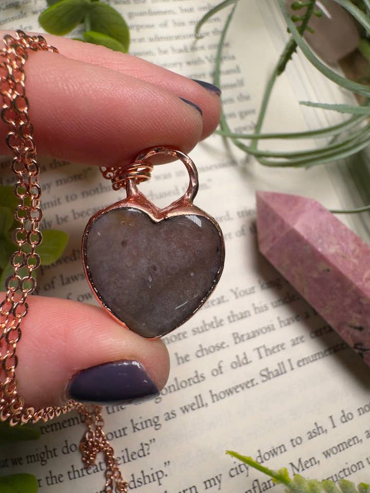 Ocean Jasper Heart Necklace for wholesale by Copper Ashes