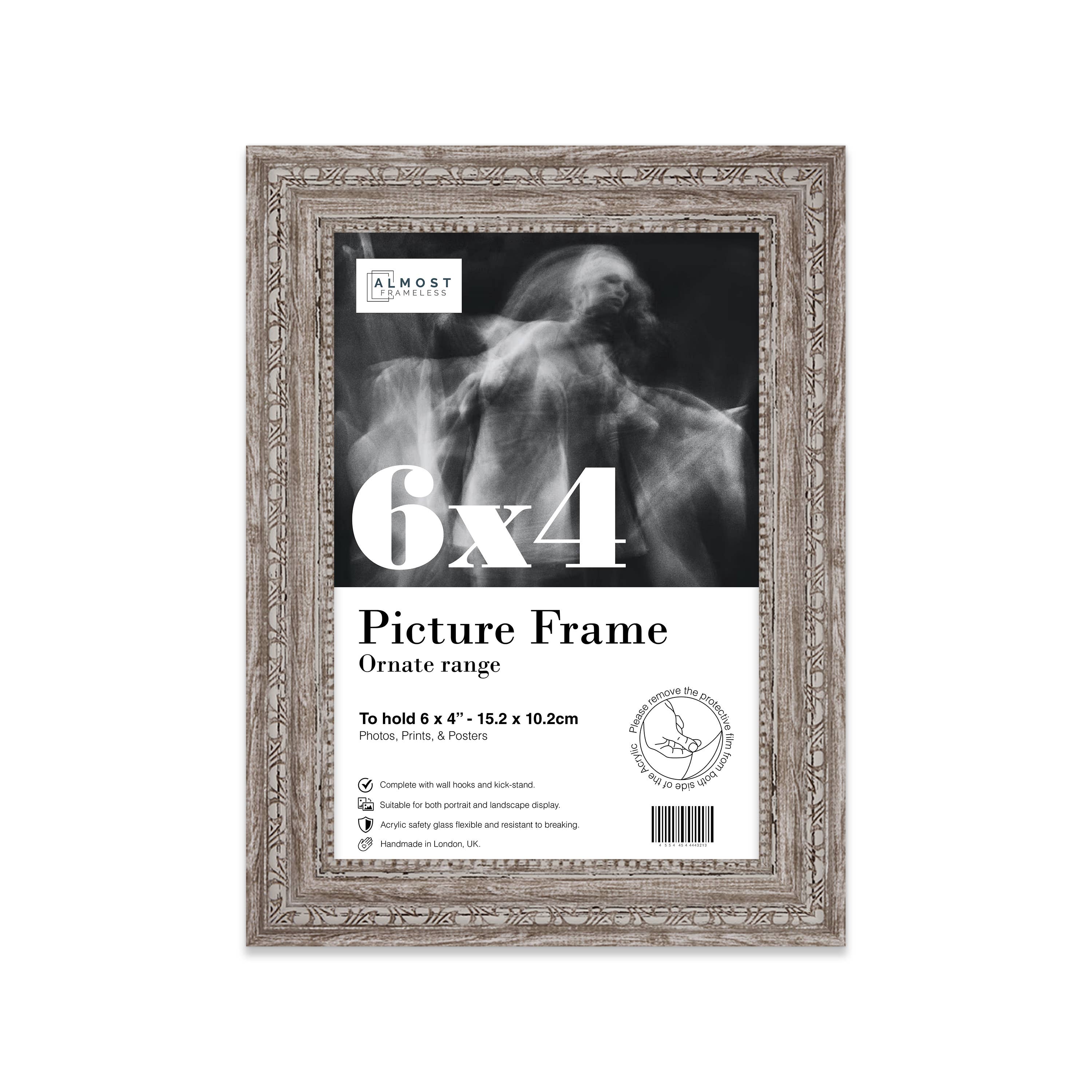 6x4 Walnut Ornate Picture Frame 6"x4" for wholesale on Faire0